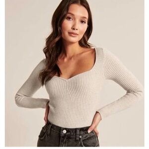Abercrombie sweetheart neck sweater bodysuit